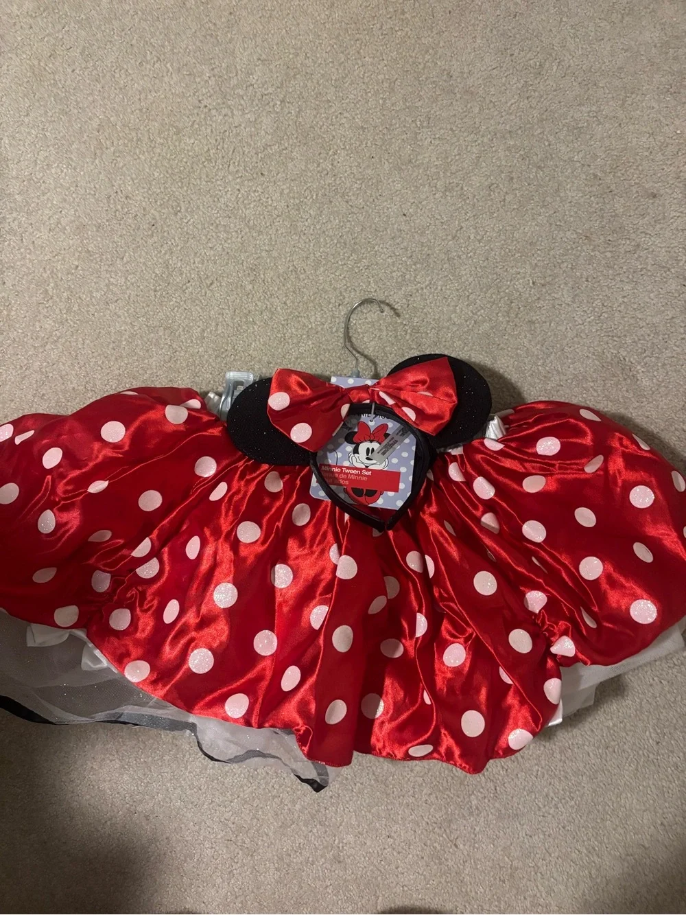 Disney Red and White Polka Dot Minnie Costume Dress with Ears